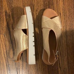 Gentle Souls Gold Platform Sandals